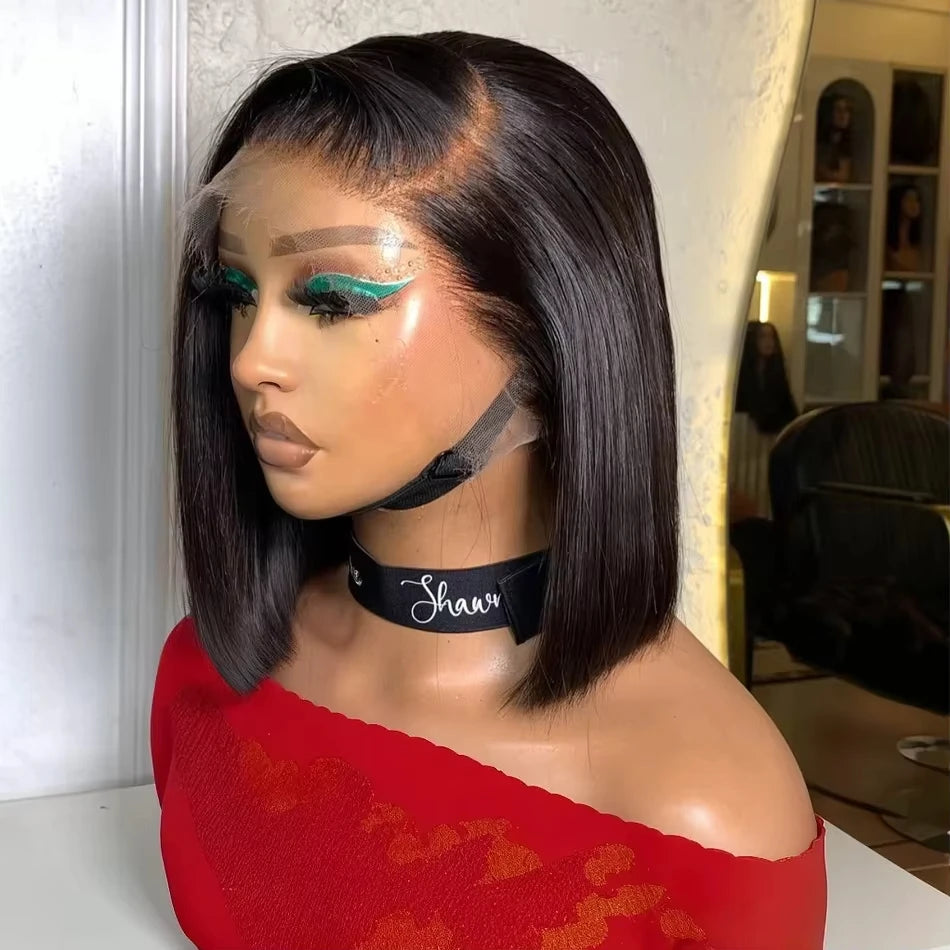 Bob Wig 13x4 Transparent Lace Front Glueless Pre Plucked Human Hair