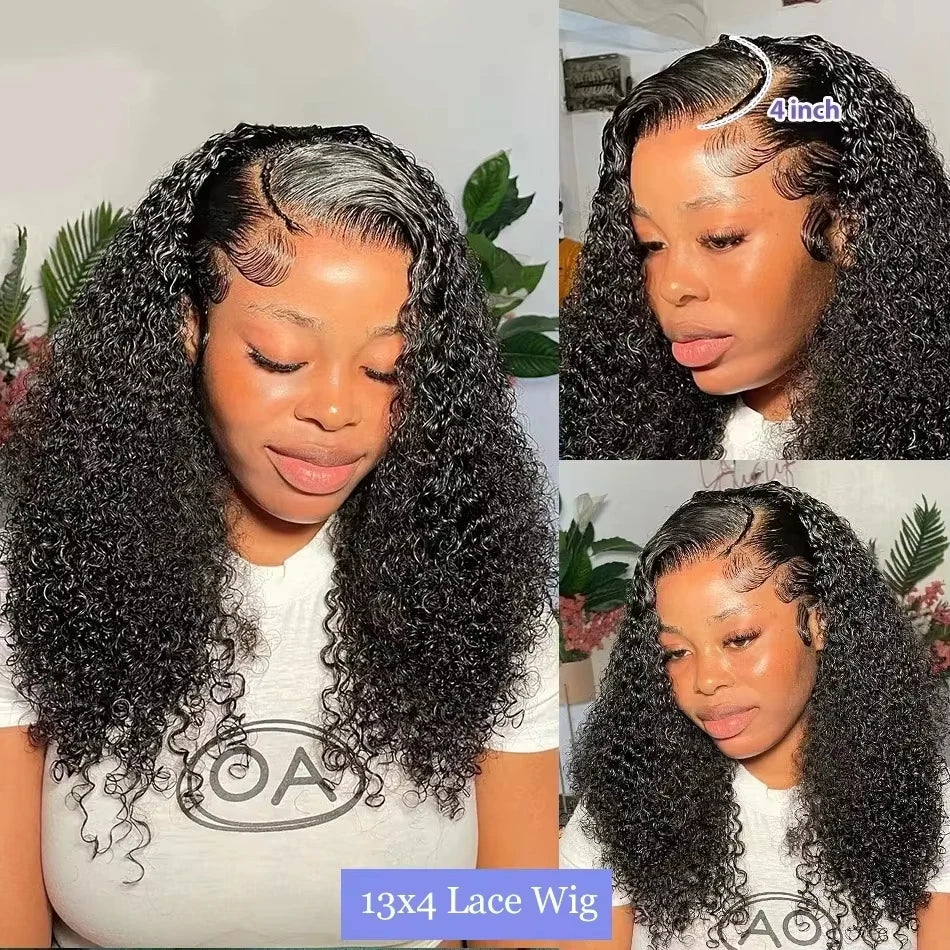 Curly Deep Wave Bob 13x4 HD Lace Front Wig 200% Density Pre Plucked Human Hair