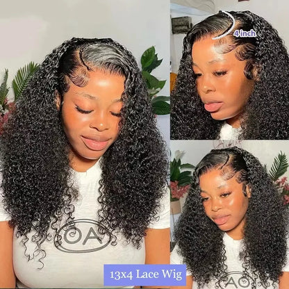 Curly Deep Wave Bob 13x4 HD Lace Front Wig 200% Density Pre Plucked Human Hair
