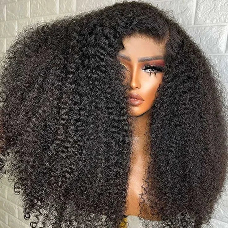 Curly Lace Frontal Wig 250% Density Raw Human Hair Full Thickness