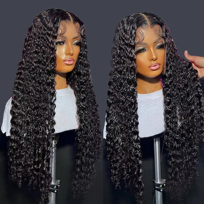 Water Wave 13x4 Lace Frontal Wig Glueless 180% Human Hair