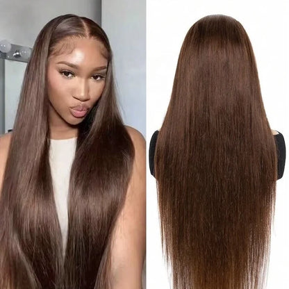 Straight Transparent HD Lace Closure Wig Virgin Human Hair Glueless Baby Hair