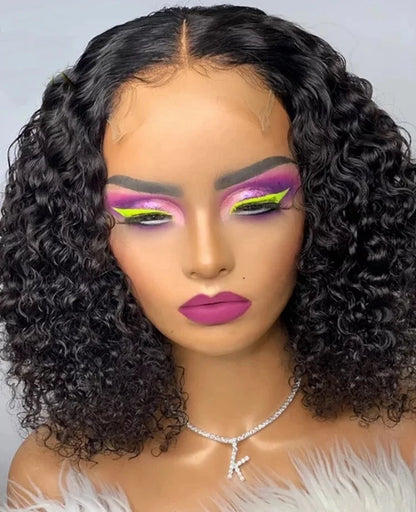 Curly 5x5 HD Lace Closure Wig 150% Density Virgin Human Hair Transparent