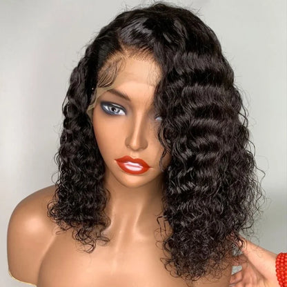 Curly Glueless HD Lace Closure Wig 180% Density Remy Human Hair Pre Plucked