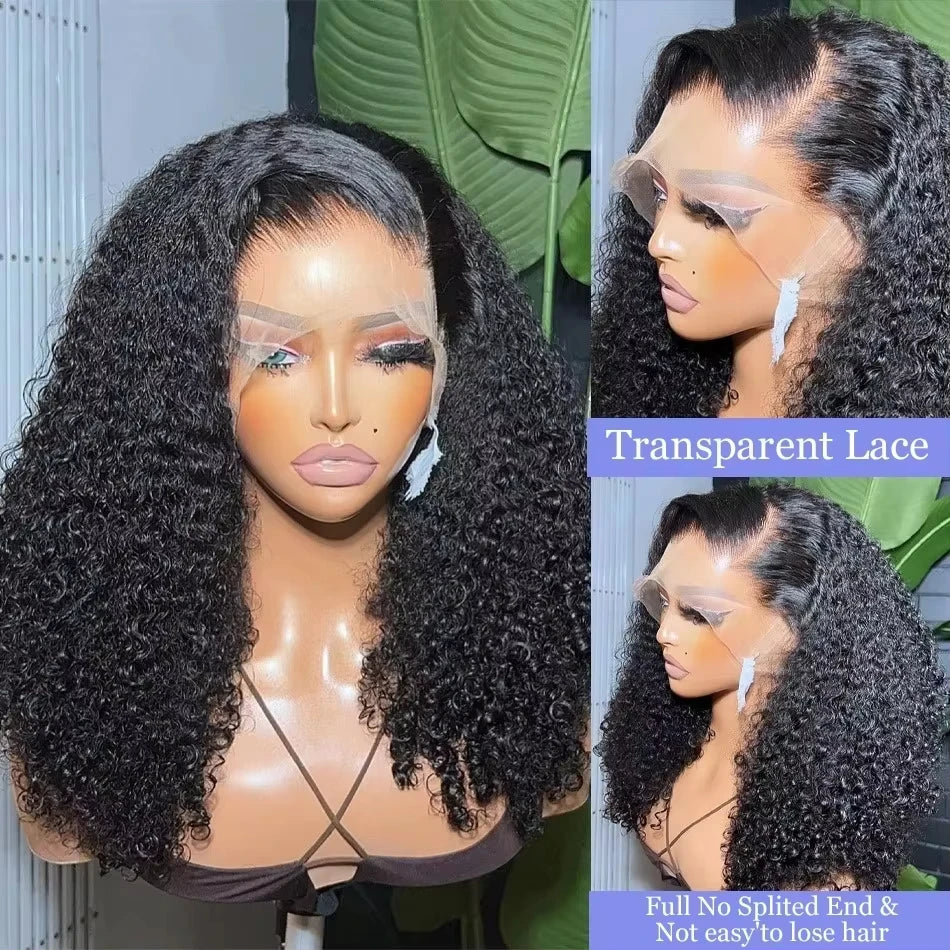 Curly Deep Wave Bob 13x4 HD Lace Front Wig 200% Density Pre Plucked Human Hair