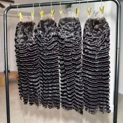 Deep Wave 13x4 Lace Front Wig 250% Density Pre Plucked Raw Indian Virgin Human Hair