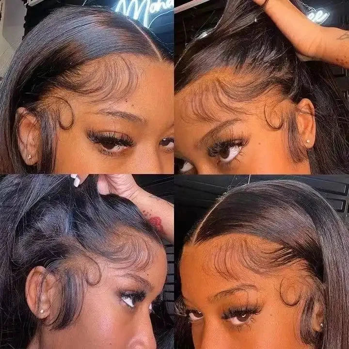 Straight 13x4 Glueless Lace Front Wig Human Hair 200% Density