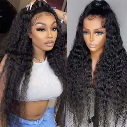 13x4 13x6 HD Lace Front Wig Deep Wave 36 Inch Raw Human Hair