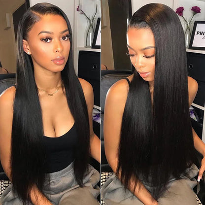 Straight 13x4 Glueless Lace Front Wig Human Hair 200% Density