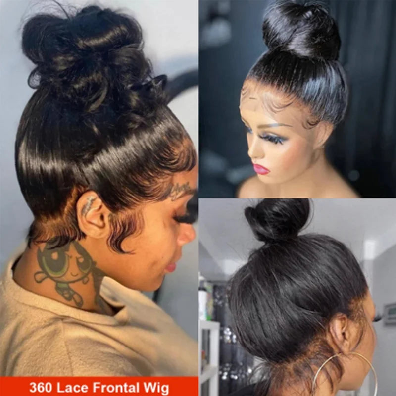 360 Lace Frontal Wig with Baby Hair Virgin Human Hair Transparent Lace