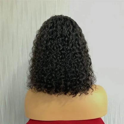 Curly Transparent 4x4 5x5 Lace Closure Wig Virgin Human Hair Bob