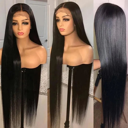 Deep Wave Nature Transparent HD Full Lace Frontal Wig Virgin Human Hair Pre Plucked