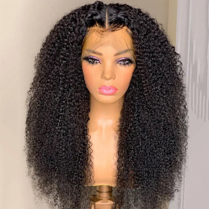 Afro Kinky Curly HD Lace Front Wig High Density Raw Indian Full Cuticle Aligned Human Hair