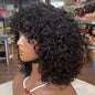 Short Water Wave Bob Wig with Bangs 100% Full Machine Human Hair Wig