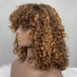 Short Water Wave Bob Wig with Bangs 100% Full Machine Human Hair Wig
