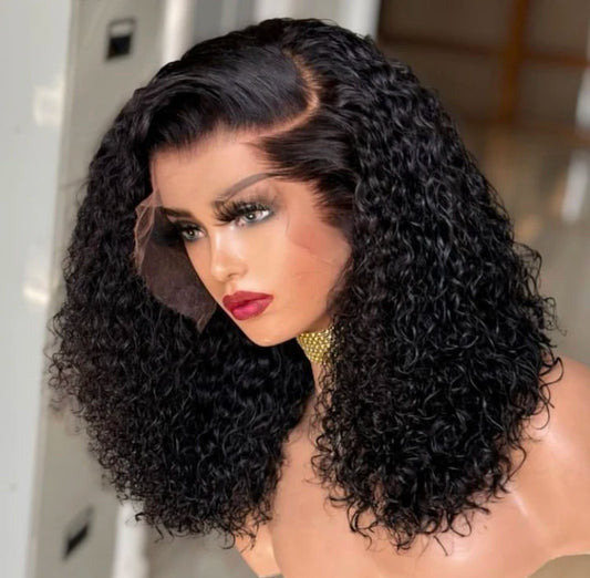 Kinky Curly Straight Deep Wave Bob HD Lace Front Wig Glueless Human Hair