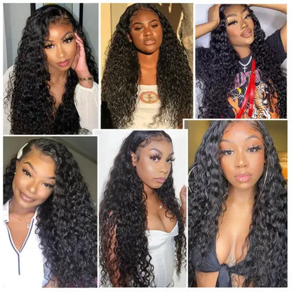 Water Wave 13x4 Lace Frontal Wig Glueless 180% Human Hair