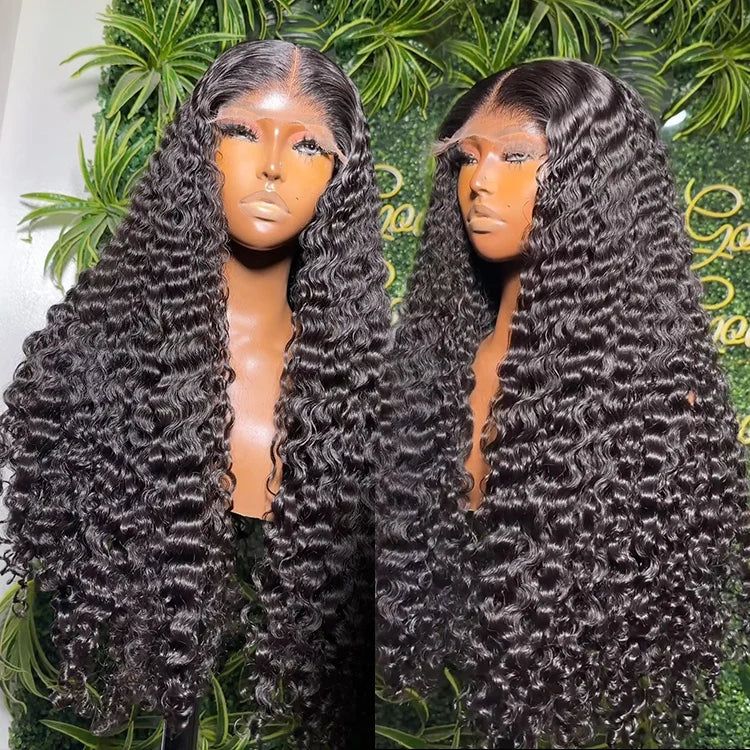 Deep Wave HD Lace Frontal Wig Glueless Cuticle Aligned 100% Virgin Human Hair