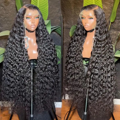 Deep Wave HD Lace Frontal Wig Glueless Cuticle Aligned 100% Virgin Human Hair