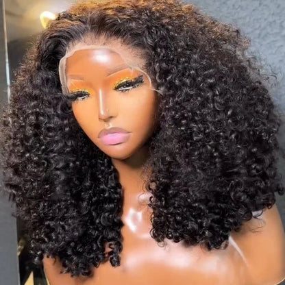 Curly Lace Frontal Wig 250% Density Raw Human Hair Full Thickness