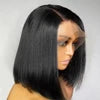 Short Bob Straight 13x4 HD Lace Front Wig Brazilian Remy Human Hair 200% Density Pre Plucked 14–16 Inch