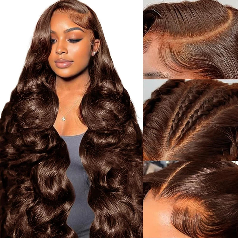 13x4 HD Brown Lace Front Wig Cuticle Aligned Raw Human Hair