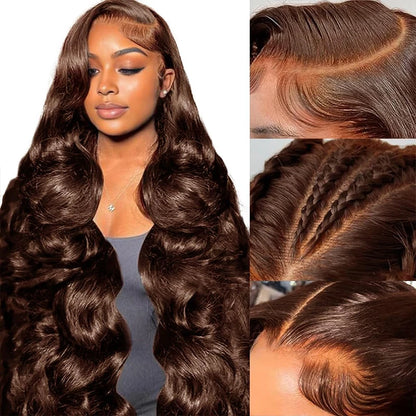 13x4 HD Brown Lace Front Wig Cuticle Aligned Raw Human Hair