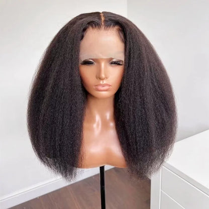 Kinky Straight 13x4 Lace Front Wig 100% Virgin Human Hair