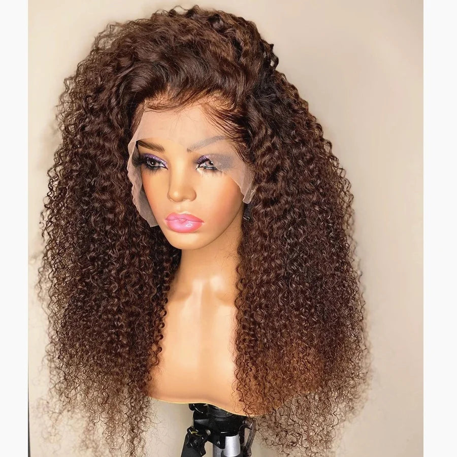 Afro Kinky Curly HD Lace Front Wig High Density Raw Indian Full Cuticle Aligned Human Hair