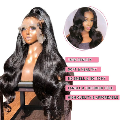 Short Body Wave 360 Full Transparent Lace Wig Human Hair