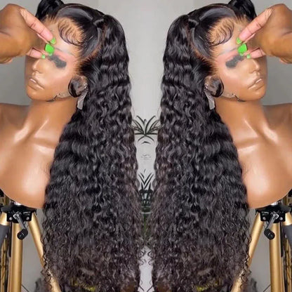 Deep Wave HD Lace Frontal Wig Glueless Cuticle Aligned 100% Virgin Human Hair