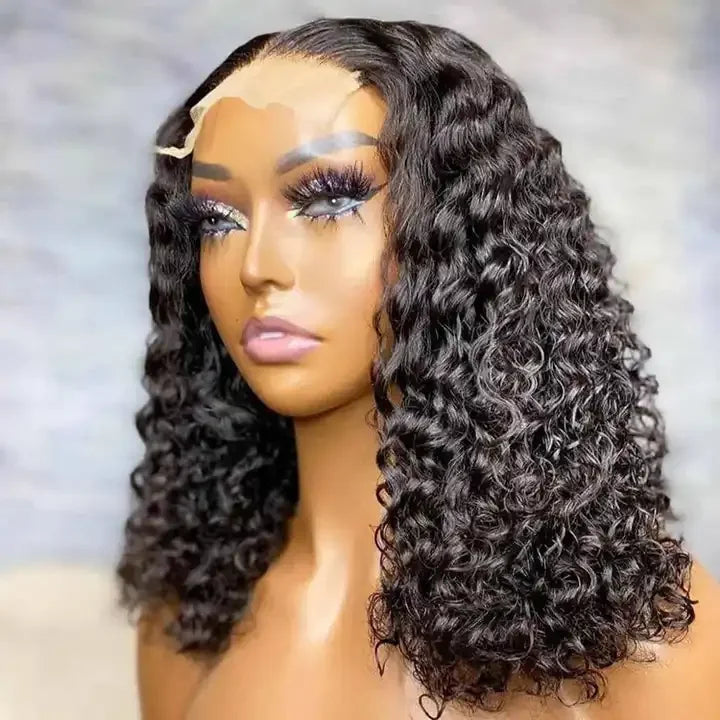 Kinky Curly Short Bob 13x4 HD Lace Front Wig Glueless Human Hair