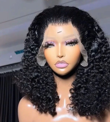 Kinky Curly Straight Deep Wave Bob HD Lace Front Wig Glueless Human Hair