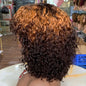 Short Water Wave Bob Wig with Bangs 100% Full Machine Human Hair Wig