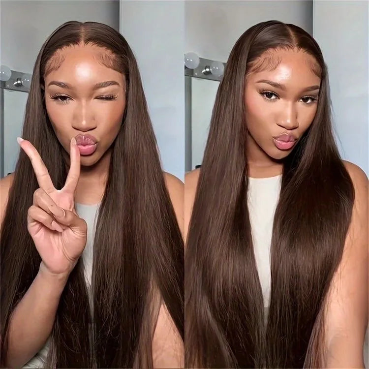 Straight Transparent HD Lace Closure Wig Virgin Human Hair Glueless Baby Hair
