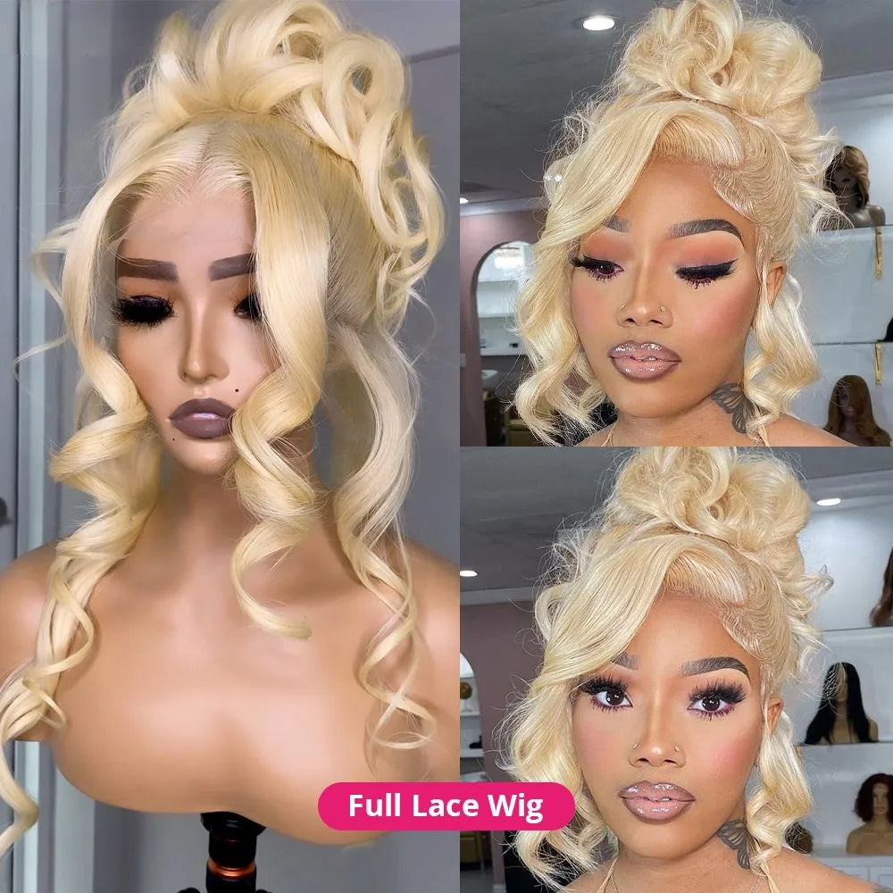 Blonde Straight 360 HD Full Lace Front Wig 20 Inch Virgin Human Hair