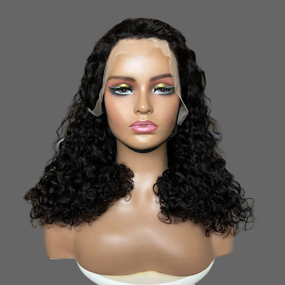 Water Curly 13x4 Lace Front Wig Human Hair 250% Density