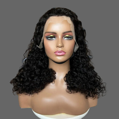 Water Curly 13x4 Lace Front Wig Human Hair 250% Density