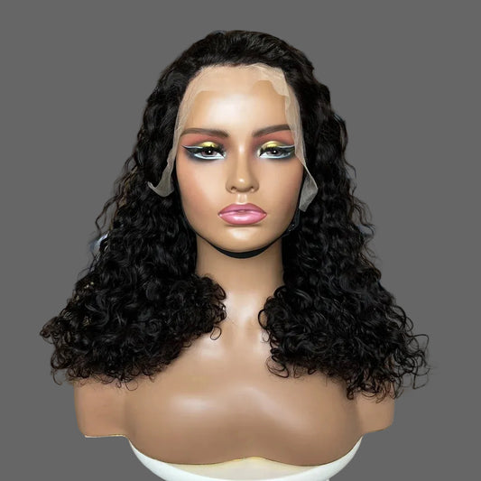Water Curly 13x4 Lace Front Wig Human Hair 250% Density
