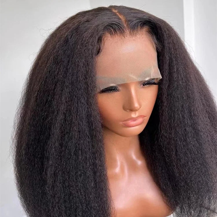 Kinky Straight 13x4 Lace Front Wig 100% Virgin Human Hair
