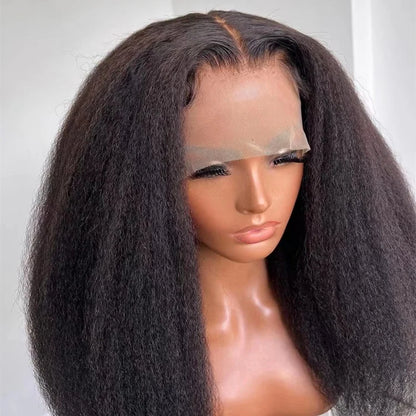 Kinky Straight 13x4 Lace Front Wig 100% Virgin Human Hair