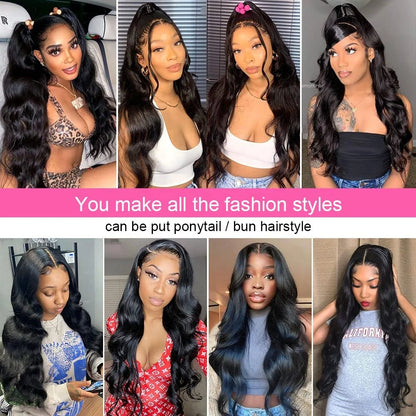 Short Body Wave 360 Full Transparent Lace Wig Human Hair