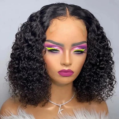 Curly 5x5 HD Lace Closure Wig 150% Density Virgin Human Hair Transparent