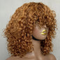 Short Water Wave Bob Wig with Bangs 100% Full Machine Human Hair Wig