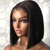 Straight Remy Human Hair Lace Front Glueless Wig Pre Plucked Bleached Knots 180% Density