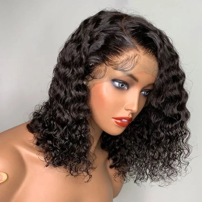 Curly Glueless HD Lace Closure Wig 180% Density Remy Human Hair Pre Plucked