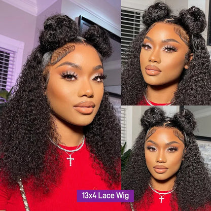 Kinky Curly Short Bob 13x4 HD Lace Front Wig Glueless Human Hair