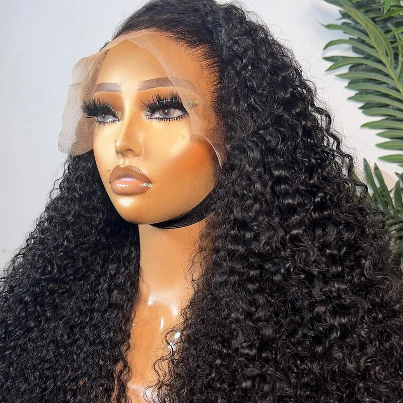 Curly 13x4 Full Lace Front Wig 180% Density Virgin Human Hair Pre Plucked