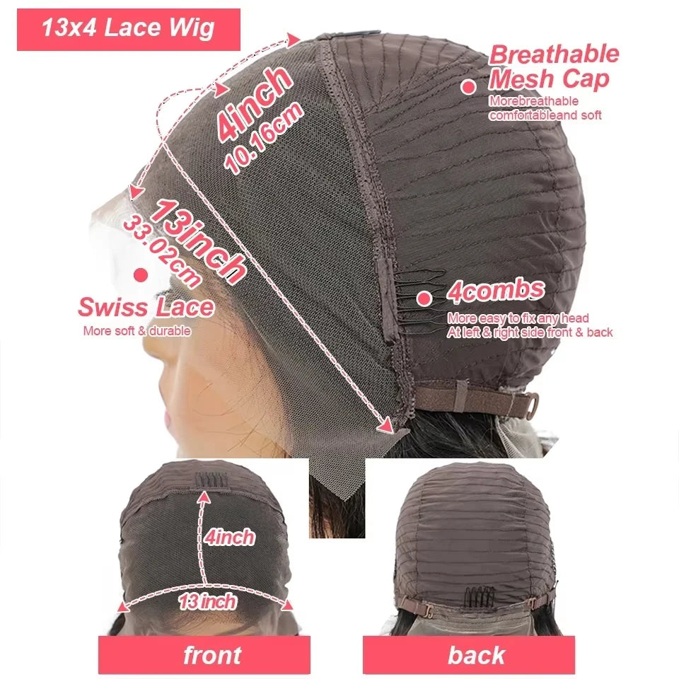 Chocolate Brown Straight Bob Wig 13x4 Lace Front Pre Plucked Short Bob