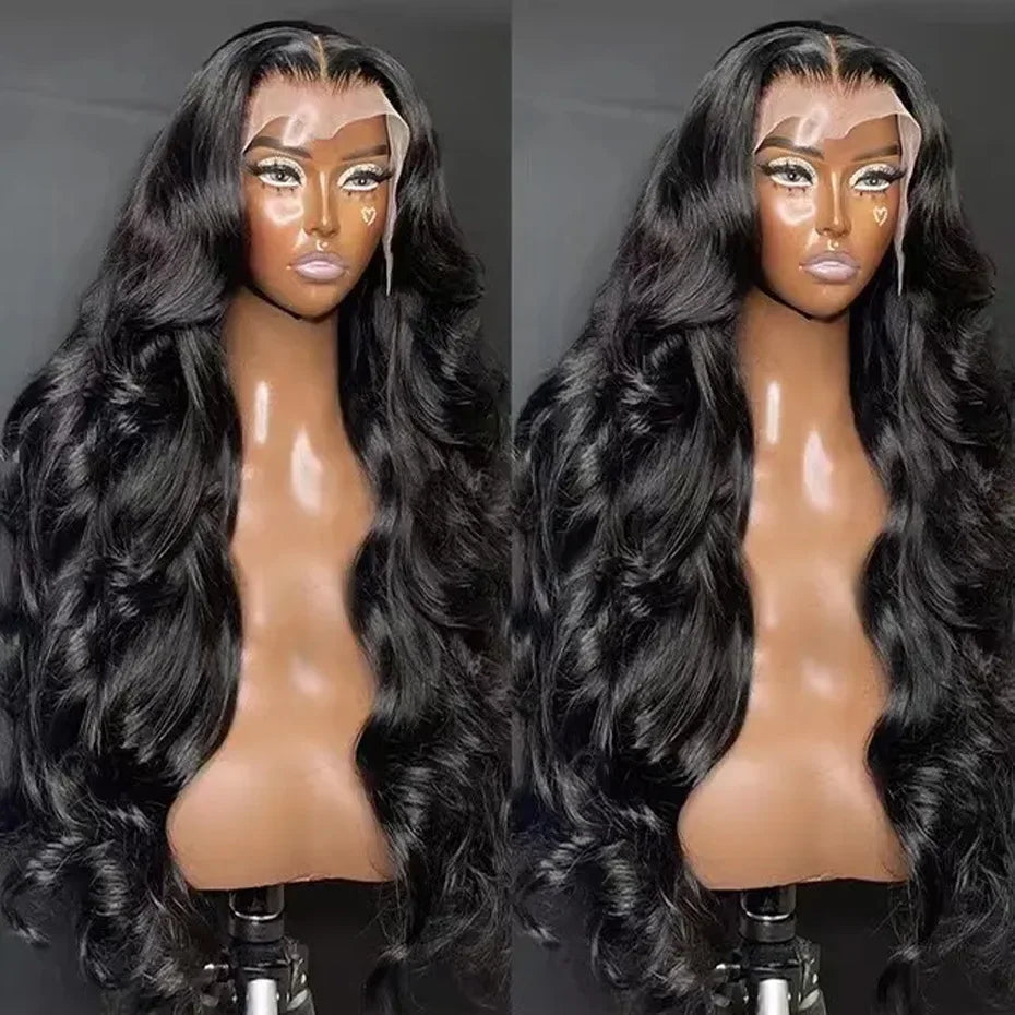 Deep Wave Nature Transparent HD Full Lace Frontal Wig Virgin Human Hair Pre Plucked